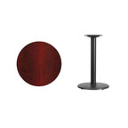 Piano tavolo rotondo in laminato da 24" con base tavolo rotonda da 18" ad altezza standard
