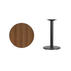 Piano tavolo rotondo in laminato da 24" con base tavolo rotonda da 18" ad altezza standard
