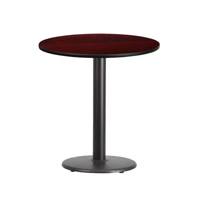 Piano tavolo rotondo in laminato da 24" con base tavolo rotonda da 18" ad altezza standard