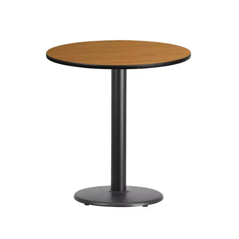Piano tavolo rotondo in laminato da 24" con base tavolo rotonda da 18" ad altezza standard