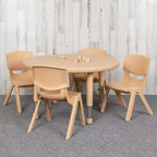 Set di tavolo attività per bambini rotondo da 33" in plastica regolabile in altezza con 4 sedie