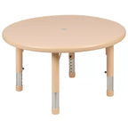 Set di tavolo attività per bambini rotondo da 33" in plastica regolabile in altezza con 4 sedie