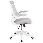 Sedia da ufficio ergonomica girevole in rete a schienale medio con braccioli ribaltabili