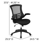Sedia da ufficio ergonomica girevole in rete a schienale medio con braccioli ribaltabili