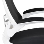 Sedia da ufficio ergonomica girevole in rete a schienale medio con braccioli ribaltabili