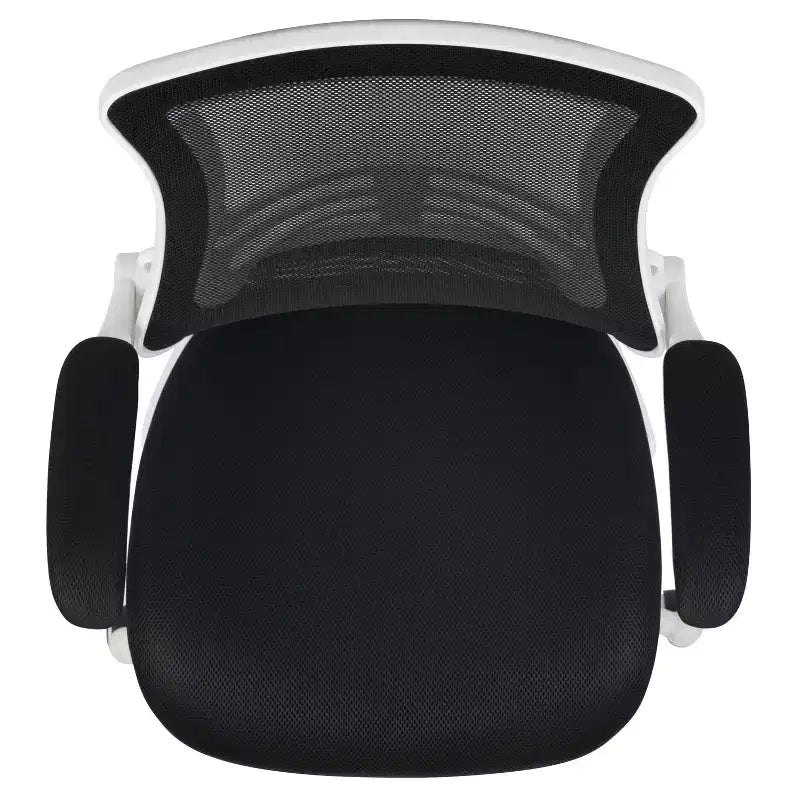 Sedia da ufficio ergonomica girevole in rete a schienale medio con braccioli ribaltabili