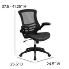 Sedia da ufficio ergonomica girevole in rete a schienale medio con braccioli ribaltabili