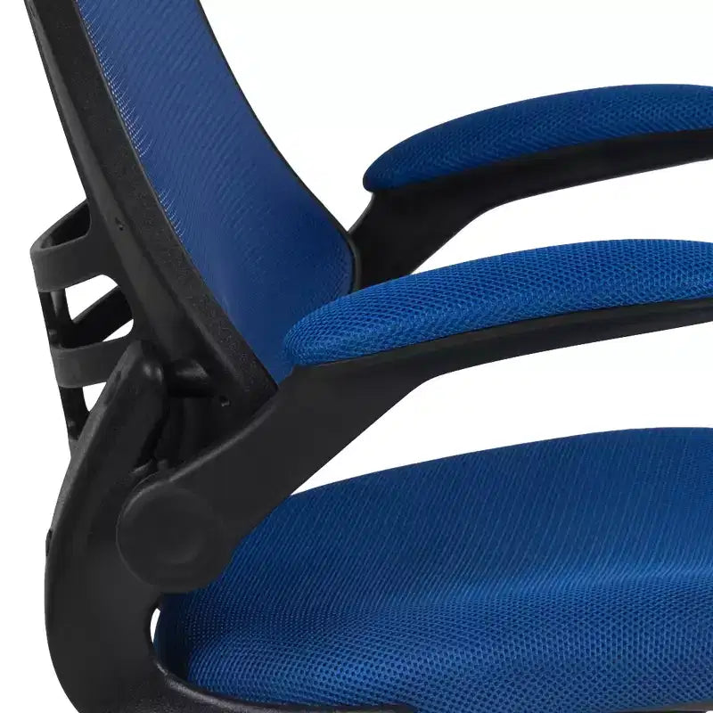 Sedia da ufficio ergonomica girevole in rete a schienale medio con braccioli ribaltabili