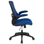 Sedia da ufficio ergonomica girevole in rete a schienale medio con braccioli ribaltabili
