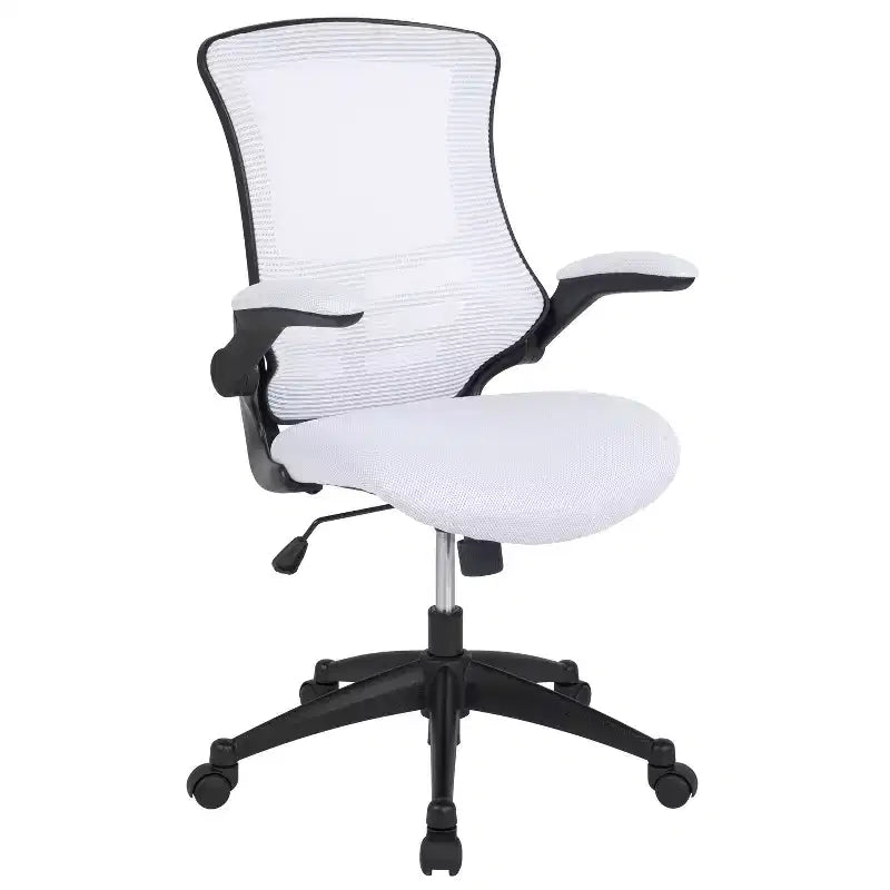 Sedia da ufficio ergonomica girevole in rete a schienale medio con braccioli ribaltabili