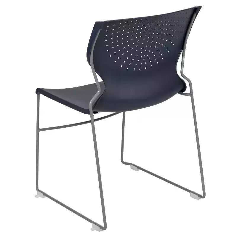 Sedia impilabile con supporto lombare e struttura in metallo