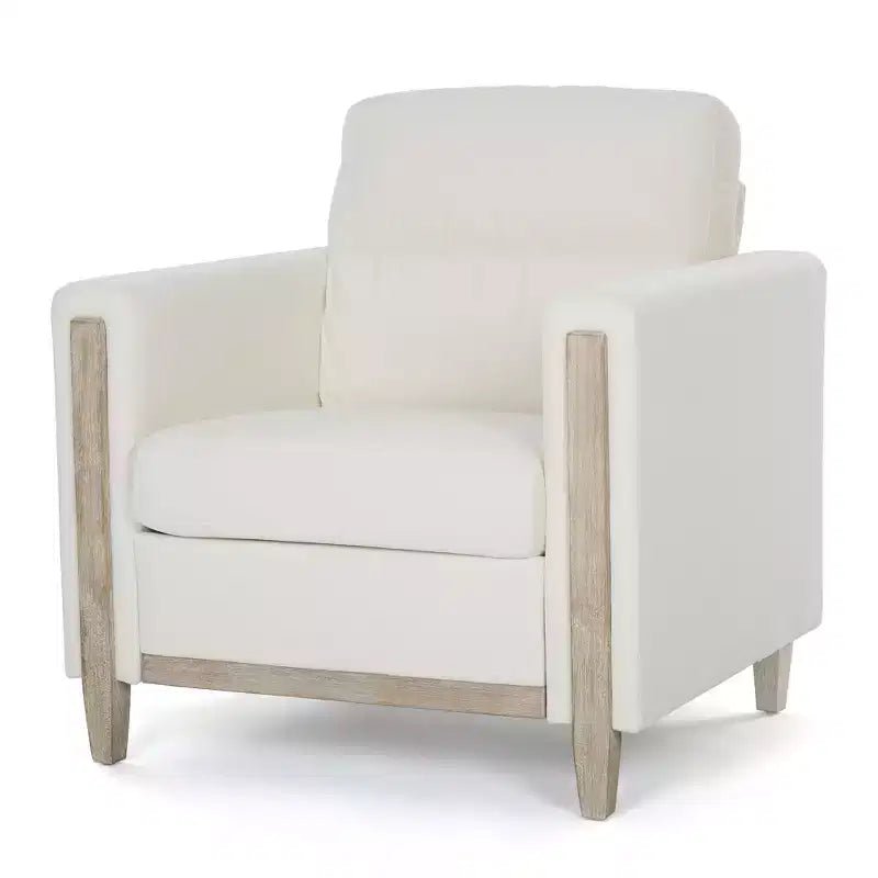 GDFStudio Hannah Upholstered 33 W Singel Sofa Chair with Rubber Wood Leg