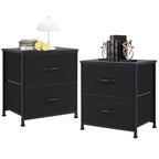 Comodini a 2 cassetti, set da 2