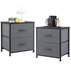 Comodini a 2 cassetti, set da 2