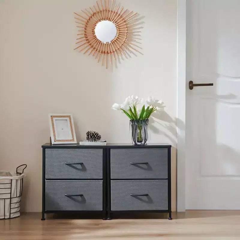 Comodini a 2 cassetti, set da 2