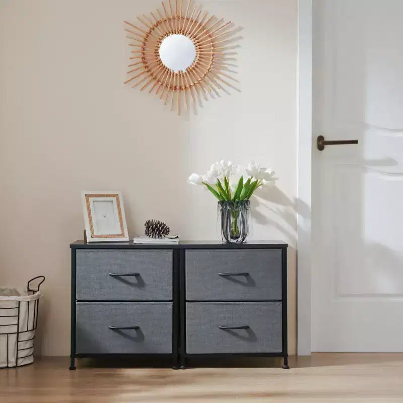 Comodini a 2 cassetti, set da 2