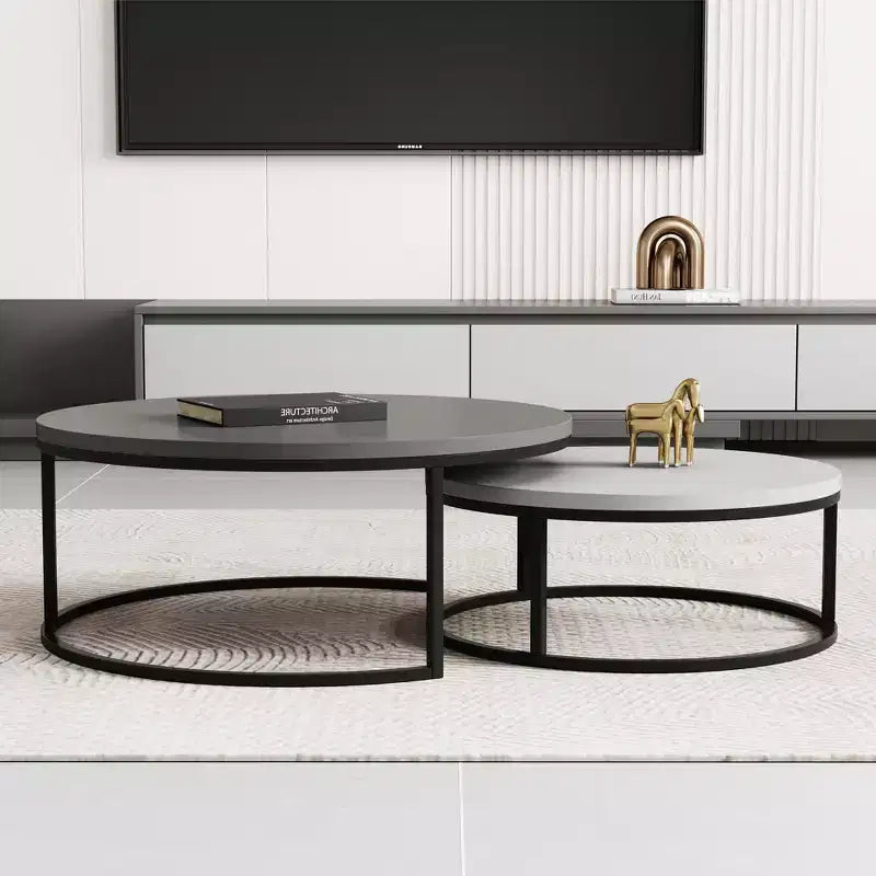 Set di tavolini da caffè rotondi nido Modern Gray