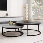 Set di tavolini da caffè rotondi nido Modern Gray
