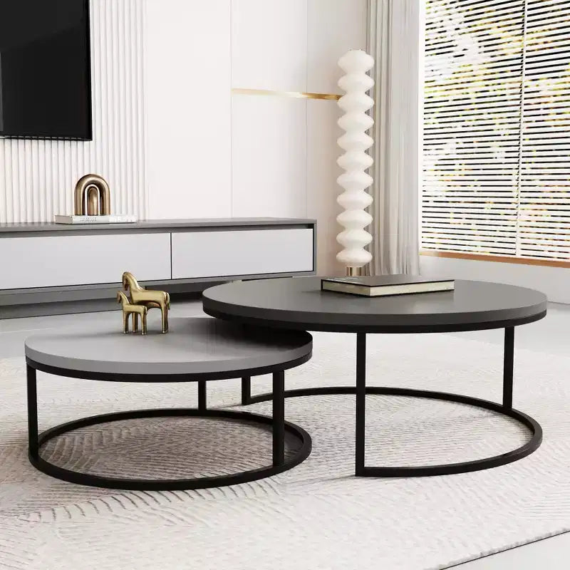Set di tavolini da caffè rotondi nido Modern Gray
