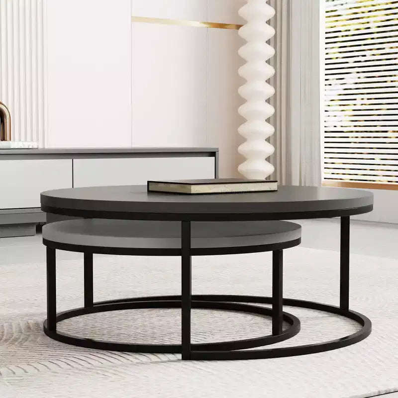 Set di tavolini da caffè rotondi nido Modern Gray