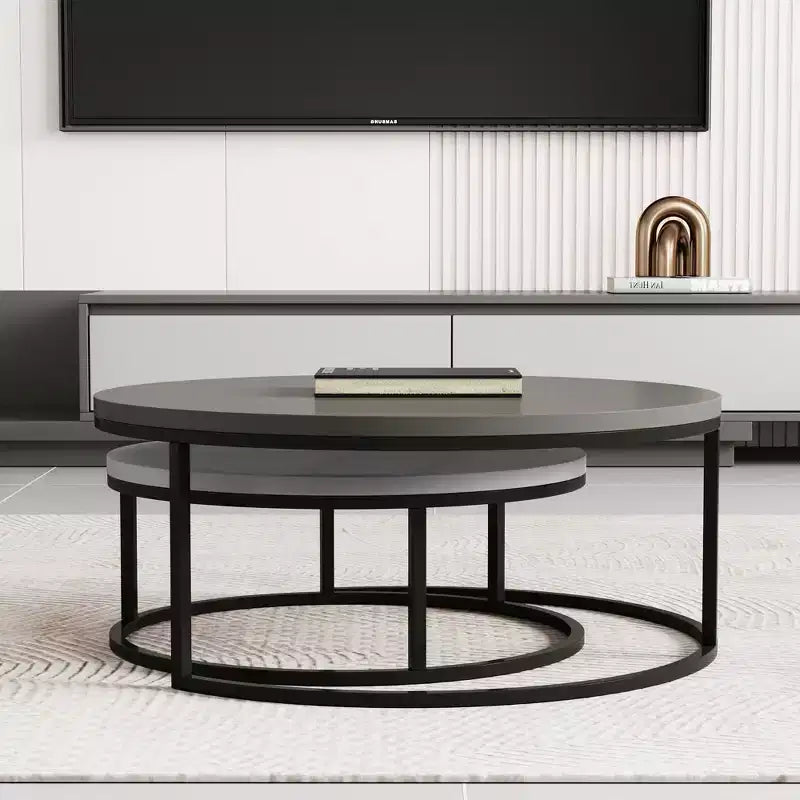 Set di tavolini da caffè rotondi nido Modern Gray