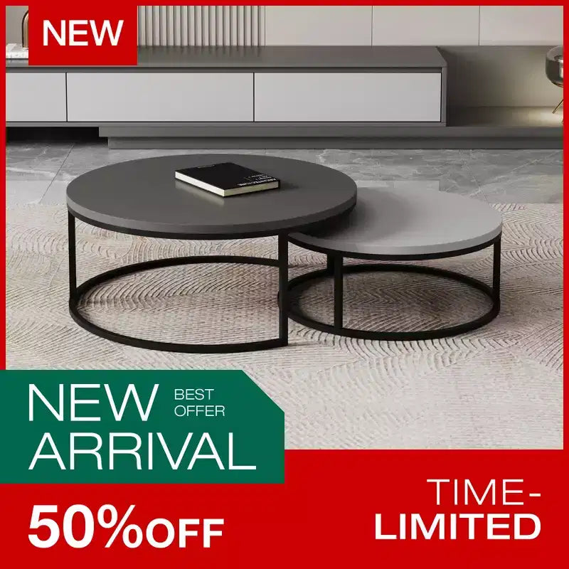 Set di tavolini da caffè rotondi nido Modern Gray