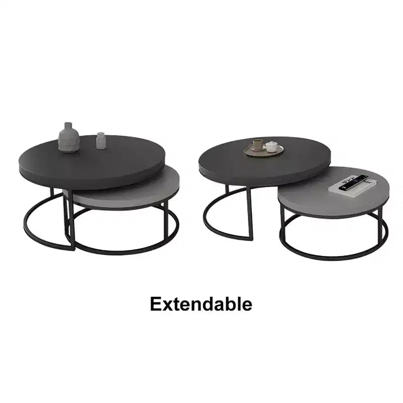Set di tavolini da caffè rotondi nido Modern Gray