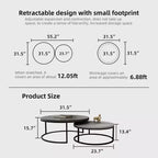 Set di tavolini da caffè rotondi nido Modern Gray