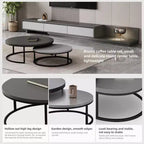 Set di tavolini da caffè rotondi nido Modern Gray